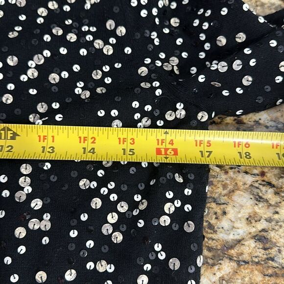 Talbots Merino Wool Blend Black Beaded Sequins Cardigan Sweater Size S - Picture 6 of 8